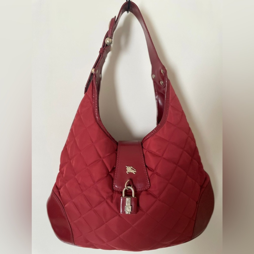 Burberry Quilted Nylon Brooke Hobo Handbag